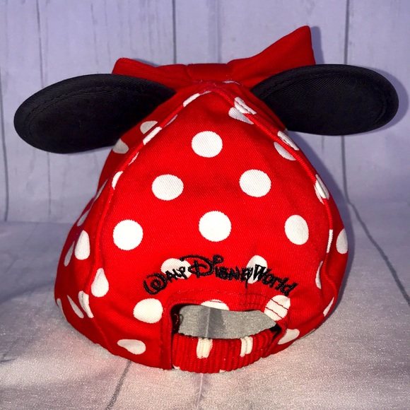 DISNEY PARKS Minnie Mouse Ears Polka Dot Hat Cap Embroidered XOXO TODDLER GIRL - Picture 3 of 12